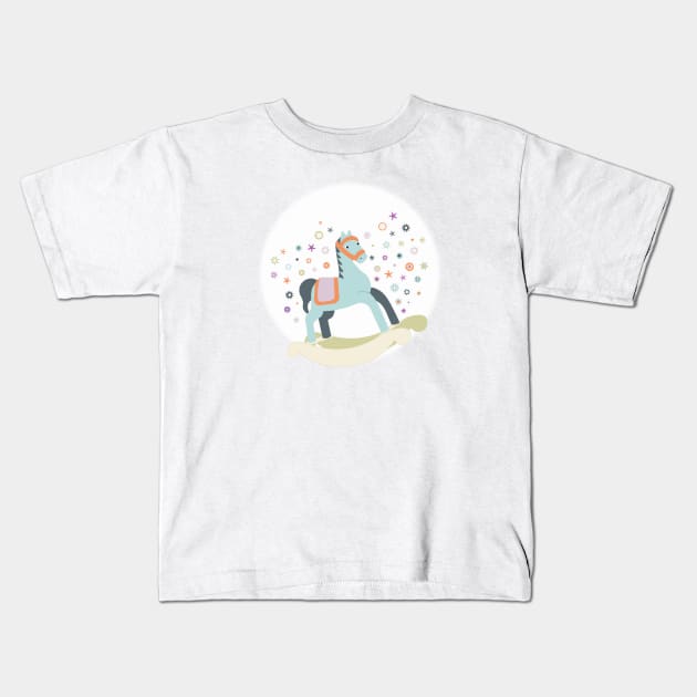 Rocking Horse Kids T-Shirt by PolitaStore